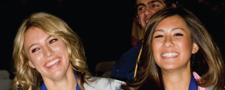 Close up photo of graduating students from The Meadows School