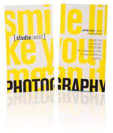 Studio West Photography business card